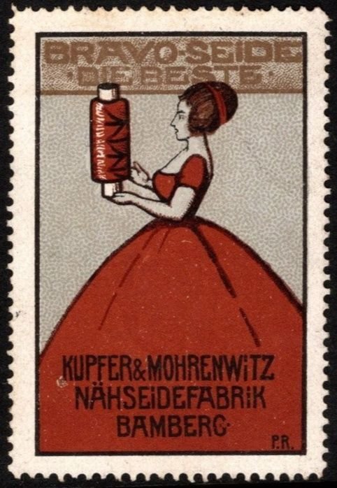 Vintage Germany Poster Stamp Kupfer & Mohrenwitz Bravo Silk the Best