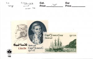 United States Postage Stamp, #1731-1733 Mint NH, 1978 Captain Cook (AB)