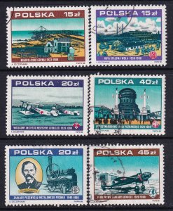 Poland 1988 Sc 2861, 2867, 2871, 2881-3 National Industries Stamp Used