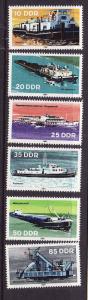 Germany DDR-Sc#2221-6-unused NH set-River Boats-Ships-1981-
