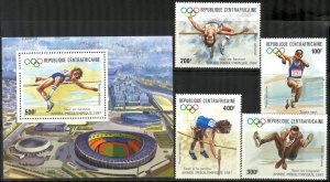 Central African Republic 1987 Olympics Seoul 1988 Mi. 1282/5 Bl.420 MNH