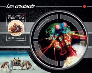 TOGO 2015 SHEET CRUSTACEANS CRABS LOBSTERS MARINE LIFE tg15223b