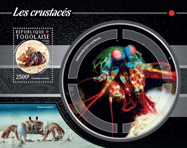 TOGO 2015 SHEET CRUSTACEANS CRABS LOBSTERS MARINE LIFE tg15223b