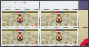 Canada - #1926 The Royal Canadian Legion Plate Block - MNH