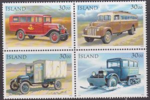 Iceland #759a trucks MNH block