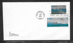 Just Fun Cover #2091 FDC Saint Lawrence Seaway Joint Issue (A658)