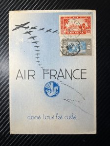 1939 French Senegal Postcard Cover Dakar St Louis to Unknown Address Air France