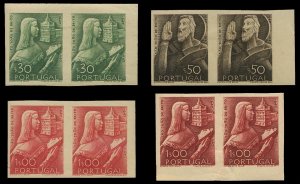 Portugal #689-691, 1947 St. John the Britton, 30r-100r, three values in imper...