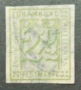 HAMBURG Scott 12 Used Stamp BV145 T2174