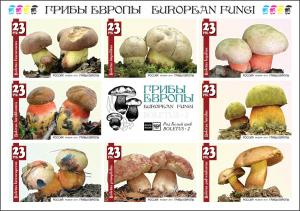 RUSSIA LOCAL SHEET IMPERF MUSHROOMS