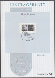 GERMANY Sc #2346 1st DAY CARD: 50th ANN of the DEATH of ALBERT EINSTEIN