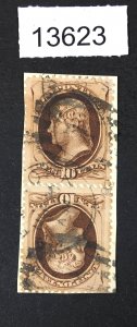 MOMEN: US STAMPS # 188 USED PAIR $60 LOT #13623