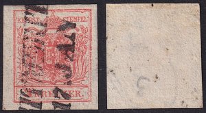 Austria - 1850 - Scott #3 - used - Type III - LEITMERITZ pmk Cz Rep - watermark