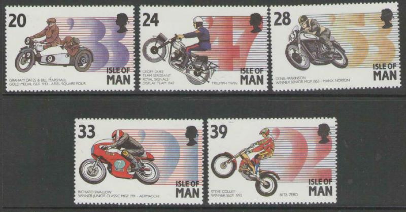 ISLE OF MAN SG567/71 1993 MANX MOTOR CYCLING EVENTS MNH