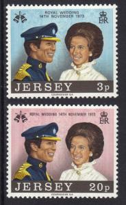 Jersey  1973 MNH Royal wedding complete