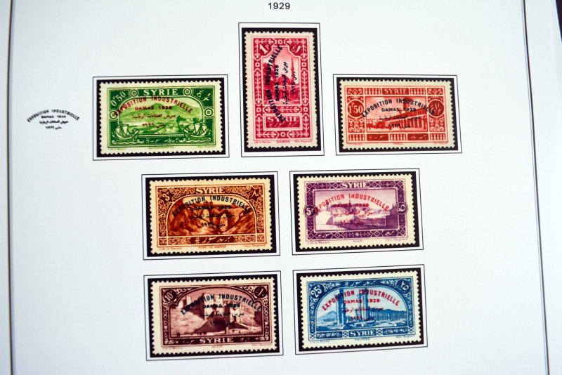 COLOR PRINTED FRENCH SYRIA 1916-1946 STAMP ALBUM PAGES (56 illustrated pages)