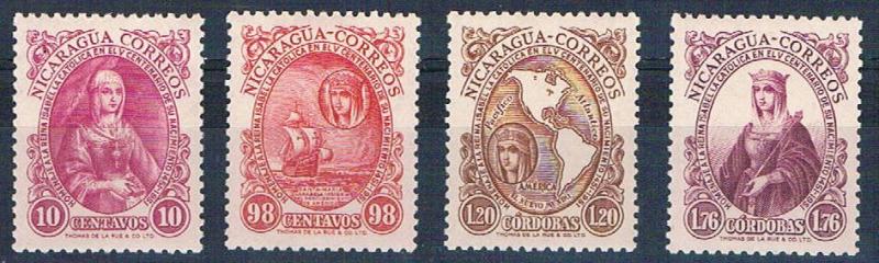 Nicaragua 735-39 MNH short set Ships of Columbus 1952 (N0606)