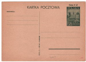 POLAND Unused Postal Stationery Card 6zł 1947 {samwells-covers} MA1431