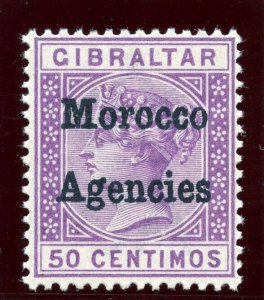 Morocco Agencies 1898 QV 50c bright lilac (blue ovpt) superb MNH. SG 6f. Sc 10.