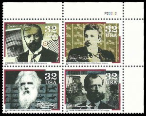 PCBstamps   US #3061/3064 PB $1.28(4x32c) Pioneers of Communication, MNH, (PB-2)