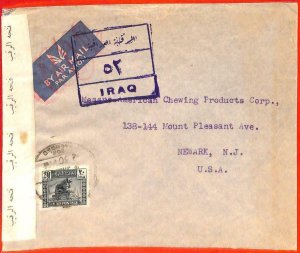 aa0283  - IRAQ  - POSTAL HISTORY -  CENSORED  COVER to  the USA  1940's