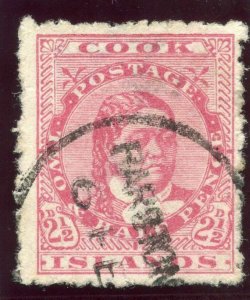 Cook Islands 1893 QV 2½d pale rose very fine used. SG 16.