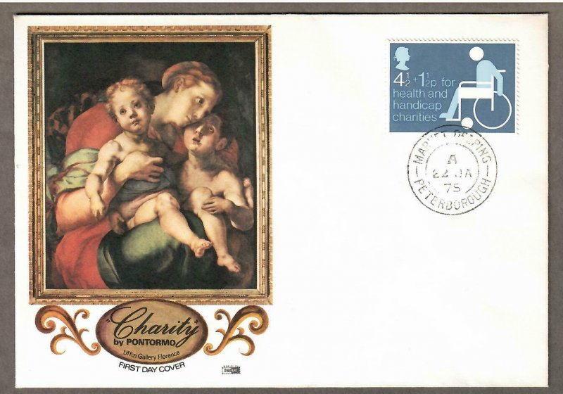 UK Semi-Postal # B1 , Health and Handicap Charities Philart FDC - I Combine S/H