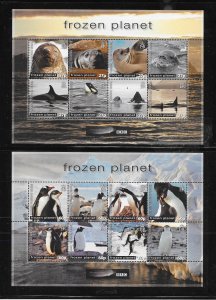 PENGUINS - BRITISH ANTARCTIC TERRITORY #428-9 FROZEN PLANETMNH