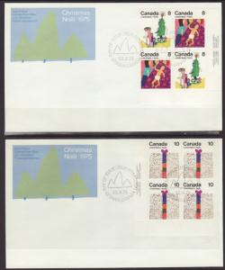 Canada 674-678 Christmas P/B 1975 Canada S/4 U/A FDC