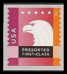 US 5016 Spectrum Eagle presorted first-class 25c orange coil single MNH 2015