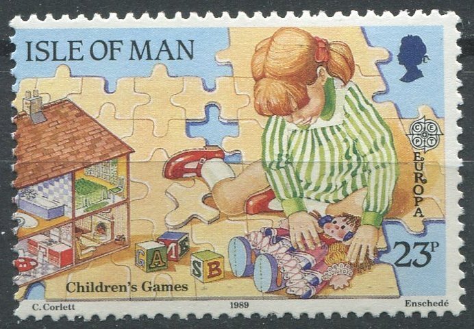 Isle of Man Sc#398 MNH, 23p multi, Europa (C.E.P.T.) 1989 - Children's Games ...