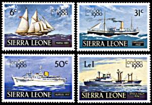 Sierra Leone 481-484, MNH, Mail Ships and London '80 Philatelic Exhibition