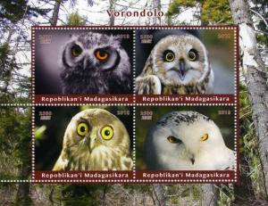 MADAGASCAR 2018 Owls Sheet Perforated mnh.vf