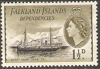 Falkland Island Dependencies 1954 Scott 1L21 Wyatt Earp MLH