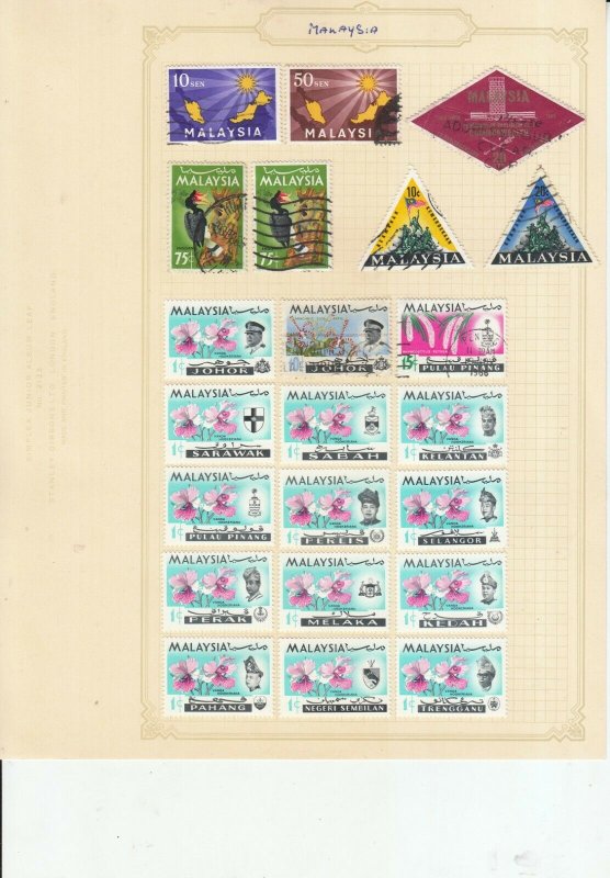 MALAYSIA / STATES  6 ALBUM PAGES OF MINT/USED VALUES/SETS