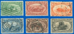 US Scott #285-290, Used-F/VF Short Set, TRANS-MISSISSIPPI, SCV $142.25 (SK)