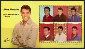 GHANA ELVIS PRESLEY 40TH ANNIVERSARY TRIBUTE SHEET  MINT NH