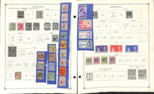 Mauritius Stamp Collection on 18 Scott International Pages, 1849-1976 (BF)