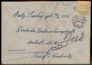 3rd Reich Germany 1942 BuM Prague Pankratz Gestapo Prison Contents Cover 91623