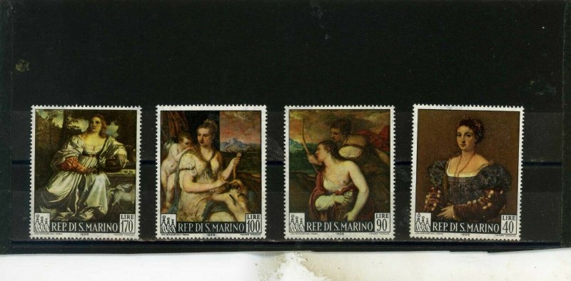 SAN MARINO 1966 PAINTINGS BY TITIAN SET OF 4 STAMPS MNH 