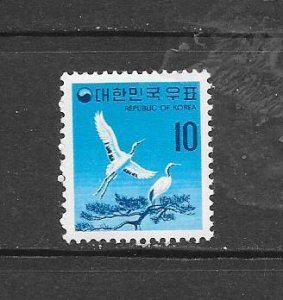 BIRDS - KOREA #643 RED-CRESTED CRANES MNH