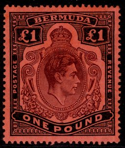 BERMUDA GVI SG121c, £1 deep reddish purple & black/pale red, LH MINT. Cat £65.