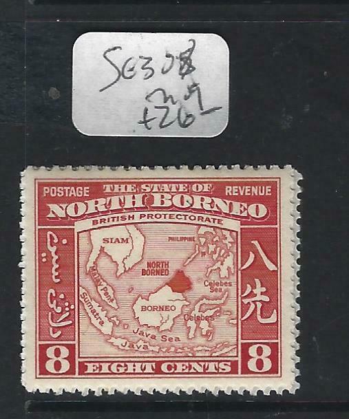 NORTH BORNEO  (P2102B)  8C  MAP    SG 308     MOG 