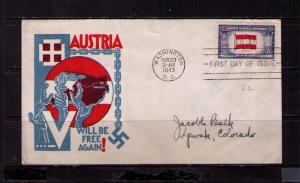 US Sc# 919 FDC Austrian Flag