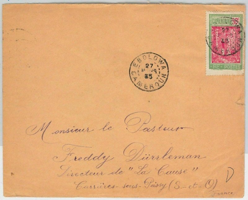 44795 - CAMEROUN  Cameroon - POSTAL HISTORY - COVER from EBOLOWA  1935