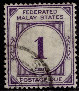 MALAYSIA - Fed. Malay GV SG D1, 1c violet FINE USED. Cat £55. WMK CROWN to RIGHT