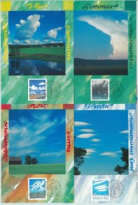 81336 - SWEDEN - Postal History - MAXIMUM CARD - Set of 4 MAXIMUM CARDs   CLOUDS