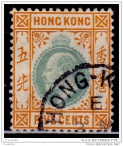 Hong Kong 1904-11, King Edward VII, 5c, Scott# 91a, used