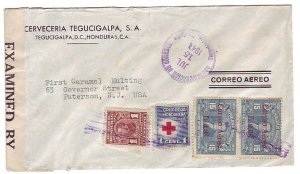 Censored cover Honduras - USA 1941 