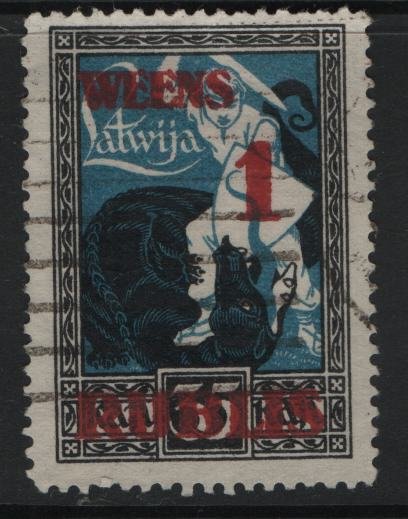 LATVIA, 91, USED, 1920-21, SURCHARGED